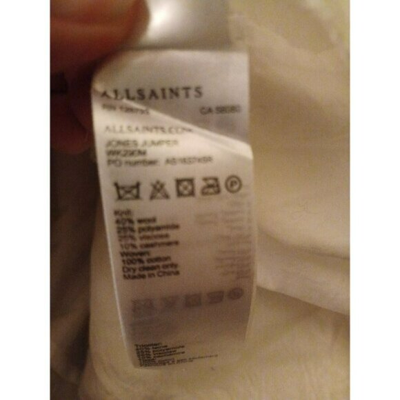 All Saints Jones Sweater, cashmere and wool. Layered With Cotton Shirt - Picture 6 of 6